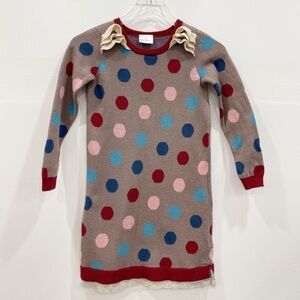 Hanna Andersson Ruffle Sweater Dress Polka Dot 130